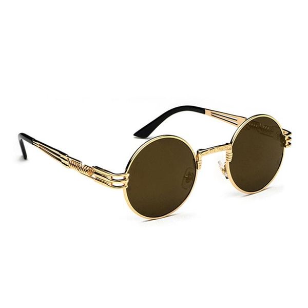 

sunglasses steampunk retro fashion round metal for men and women double spring leg colorful eyewear uv400, White;black