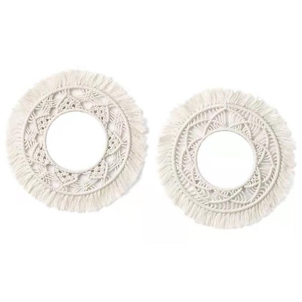 

mirrors mandala boho mirror macrame wall hanging cotton round home decor art set