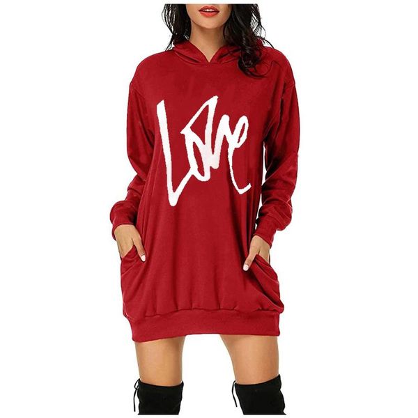 

casual dresses letter printed hoodie dress women hooded pocket loose long sleeve pullover womens spring vestidos 3xl, Black;gray