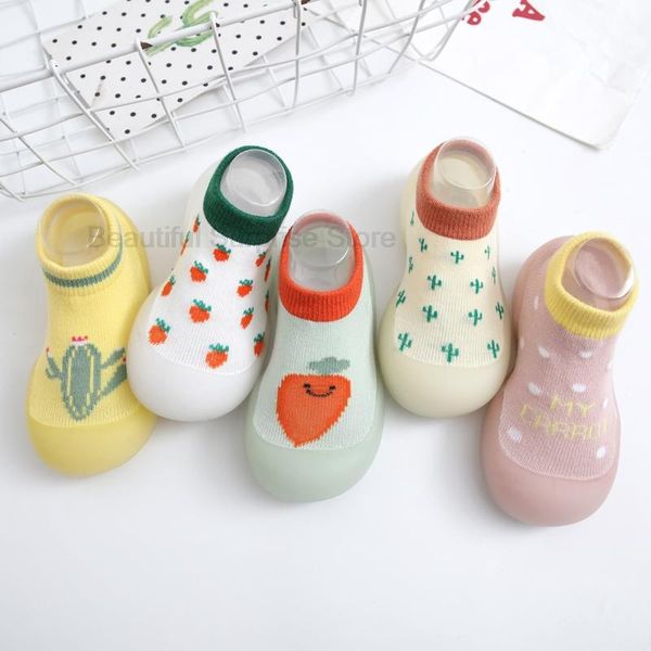 

first walkers baby sock shoes nonslip floor socks girl rubber sole toddler cartoon booties boys