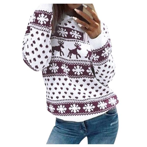 

women's hoodies christmas long sleeve sweaters autumn and winter warm elk snowman printing round neck slim pullover jumper, Black