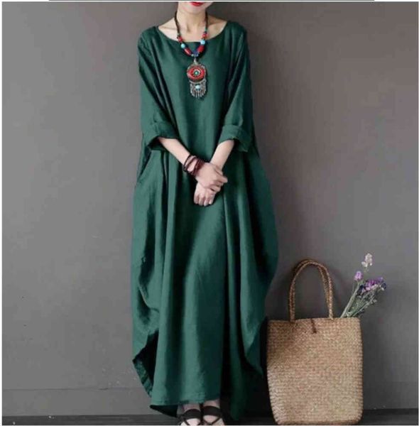 

cotton robe loose large zen clothes tea long female xia, Black;gray