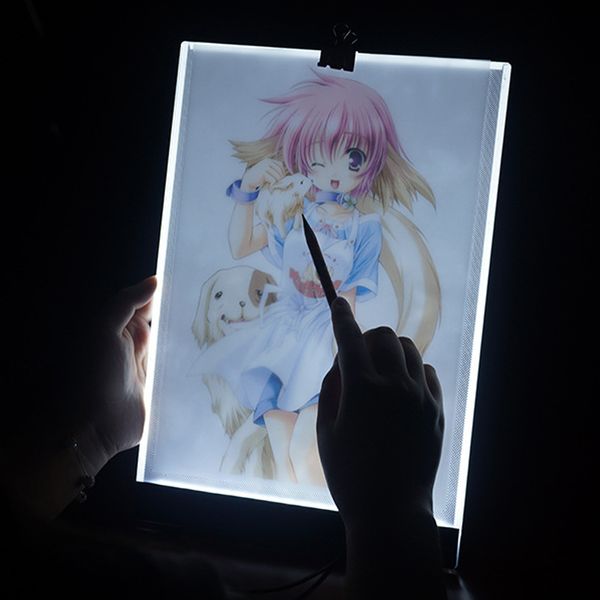 

LED lighted Drawing Board A4 light Pad Drawing Tablet Tracing Pad Sketch Book Blank Canvas for Painting Watercolor Acrylic Paint, 3-level brightness