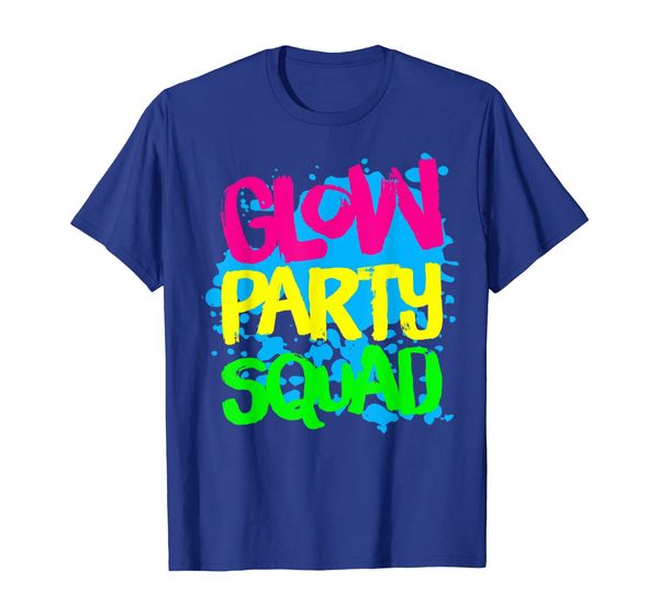 

glow party squad paint splatter effect glow party shirt, White;black