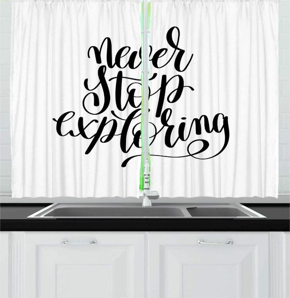 

curtain & drapes charcoal grey white never sexploring kitchen curtains monochrome modern design cursive adventure themed saying window d