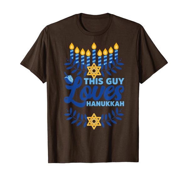 

This Guy Loves Hanukkah Jewish Holiday Celebration Humor T-Shirt, Mainly pictures