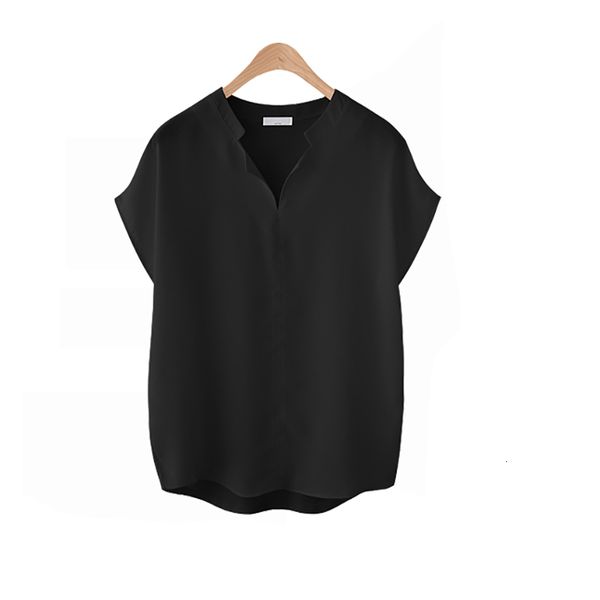 

women's t-shirt summer women t shirt fashion batwing short sleeve v neck plus size loose tees white black chiffon simple ladies to