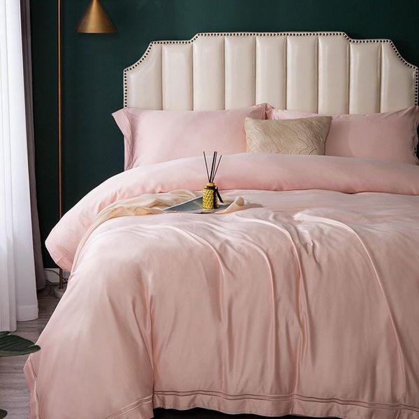 

bedding sets 100% bamboo fiber eco-friendly gray pink green color flat sheet duvet cover pillowcases 4 pieces set on sale