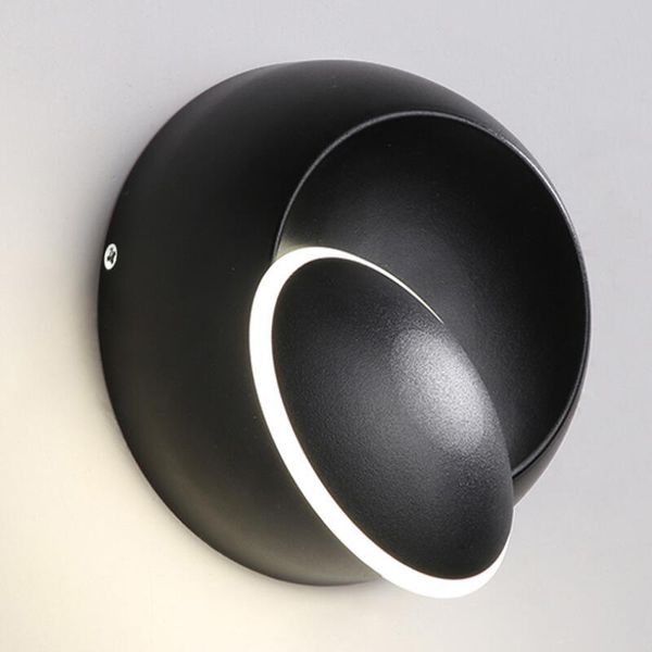 

wall lamps 3w 5w led simple round crescent 360 degree rotary lamp room bedside reading shell wholesale