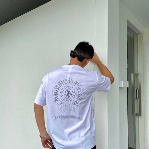 

crosin brand pullover 2021 crosin men's t-shirt printed fashion t versatile short sleeve pair, White;black