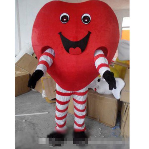 Halloween coração mascote traje de alta qualidade dos desenhos animados amor vermelho anime tema caráter adultos tamanho Natal festa de aniversário outdoor outfit