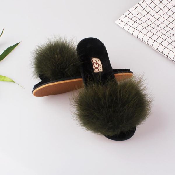 

plush tpr slides slippers house summer flat indoor black female ladies shoes women bedroom furry spring pink 2021 designer slip