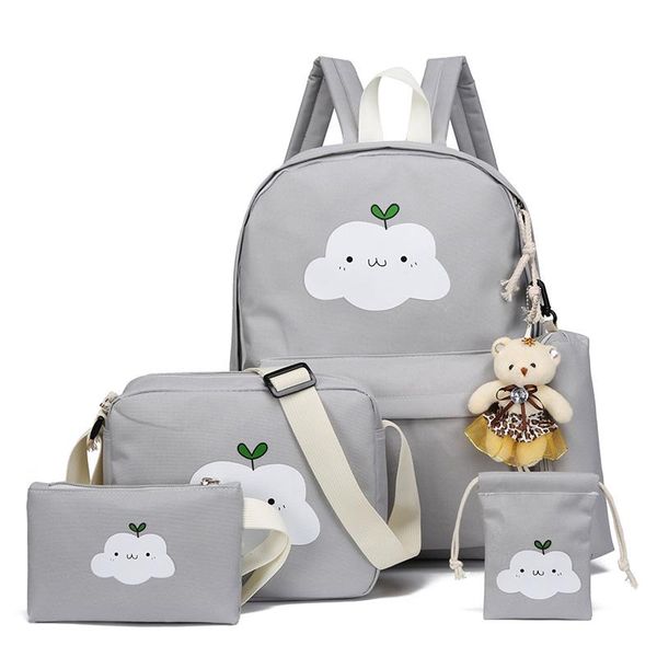 

backpack 2021 fashion nylon schoolbags school for girl teenagers casual children travel bags rucksack cute cloud printing