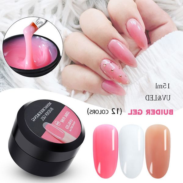 

new nails extension gel quick building nail tips 15ml art manicure accessories sci88, Red;gold