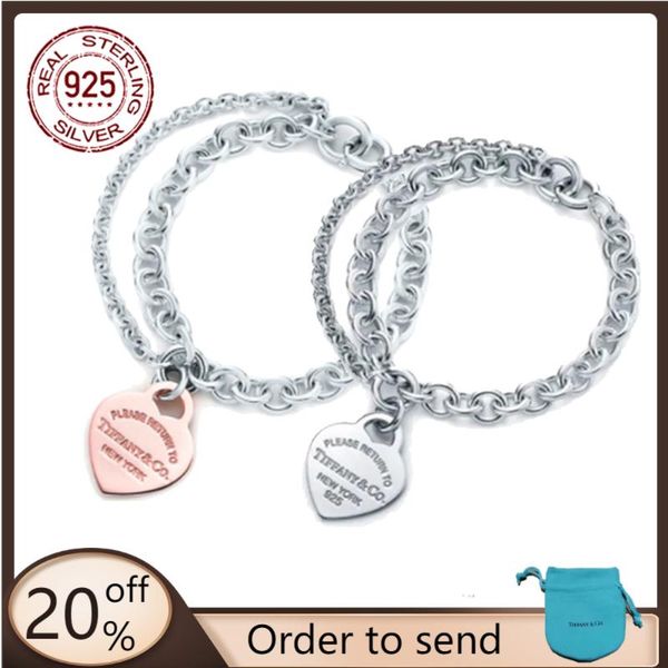 

charm bracelets women jewelry double chain heve loart bracelet 925 sweet sterling silver fashion couple original wedding accesso, Golden;silver