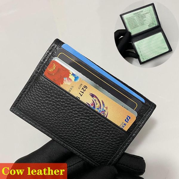 

card holders men's driver's license natural cowhide case leather po classic ladies wallet luxury designer wimi coin purse, Brown;gray