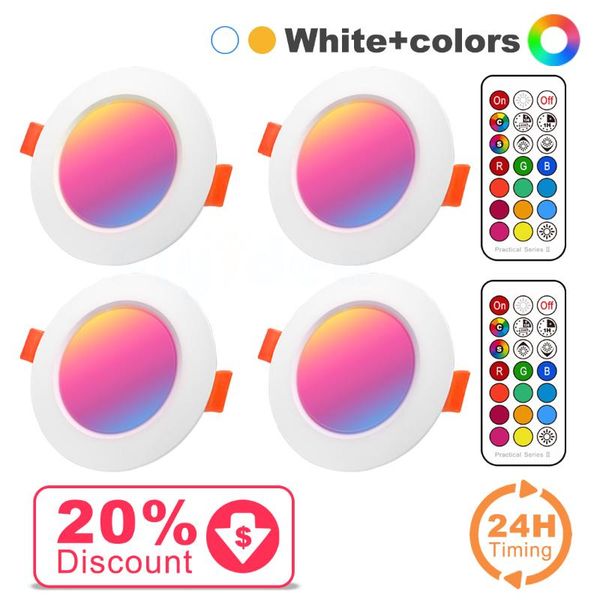 

downlights led downlight spot recessed smart dimmable ceiling 7w round plafond light 220v 110v rgb color changing bulb track lamp