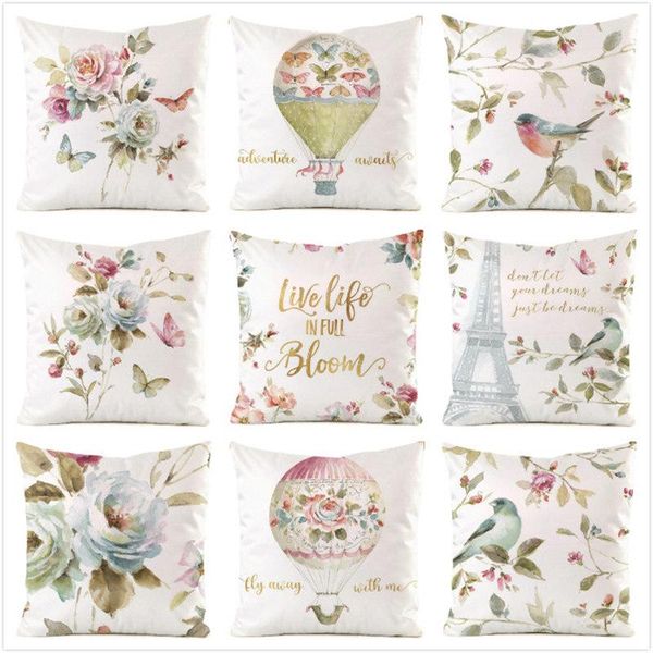 

cushion/decorative pillow 45cm*45cm pale blue flower inimitated silk fabric throw covers couch cushion cover home decorative pillows case