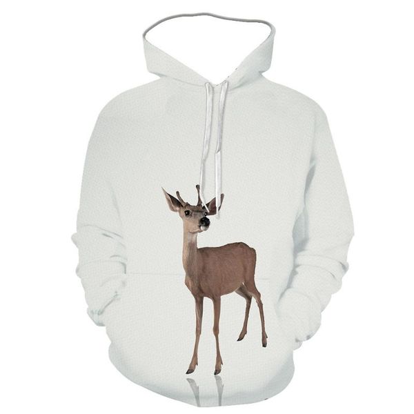 

men's hoodies & sweatshirts 3d printing deer fashion men women tracksuits crewneck plus size s-7xl harajuku, Black