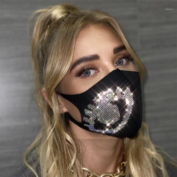 Maschera per il viso con stampa a diamante Maschere per adulti di moda per la protezione dai germi Tessuto di cotone Mascarillas Panno-Maks Bandiera Bandana Cappellini da ciclismo