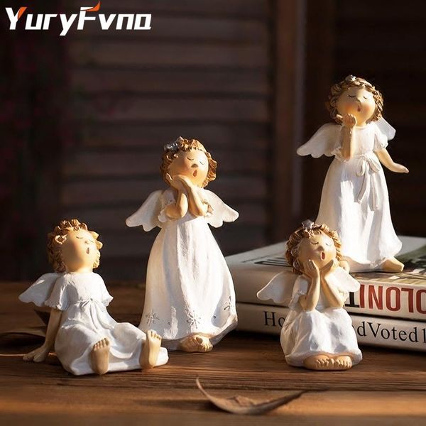 

decorative objects & figurines yuryfvna resin angel figurine adorable flower girl ornaments home decor for your family christmas day decorat