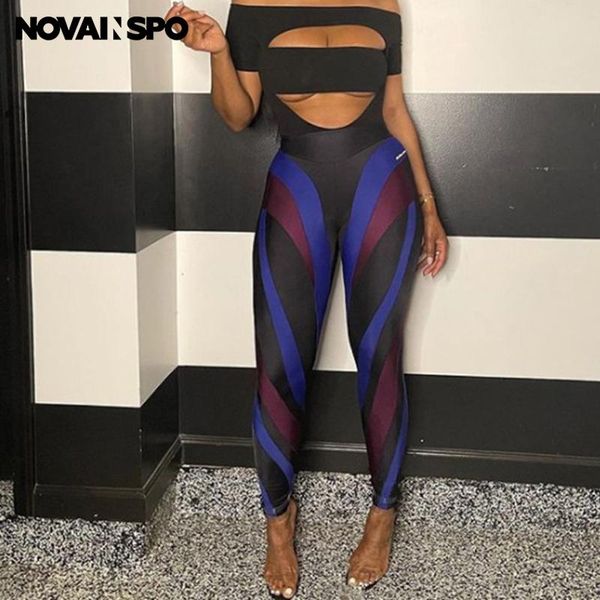 

women's leggings novainspo multicolor skinny high waist printing sporty for women 2021 tight fashion casual fitness sportswear one piec, Black