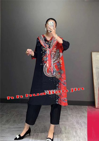 

dress miyake fashion fold print hooded collar the three quarter straight, Black;gray