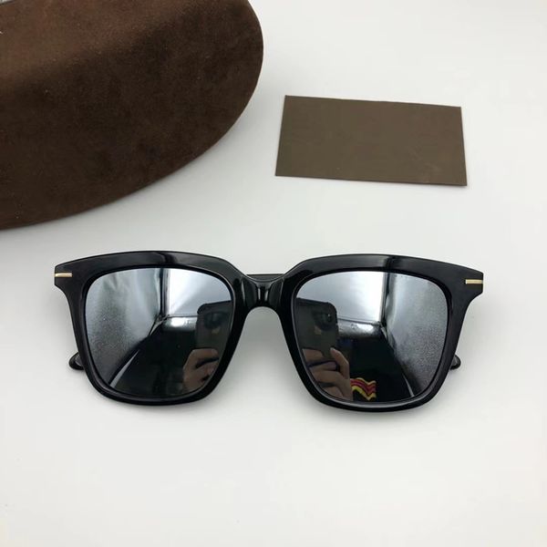 Modedesign Unisex Quadratische Spiegel Polarisierte Sonnenbrille 53-20-145 Italien-importierte Plank Muti-Farbverlauf Sonnenbrille Komplettset Etui Großhandel