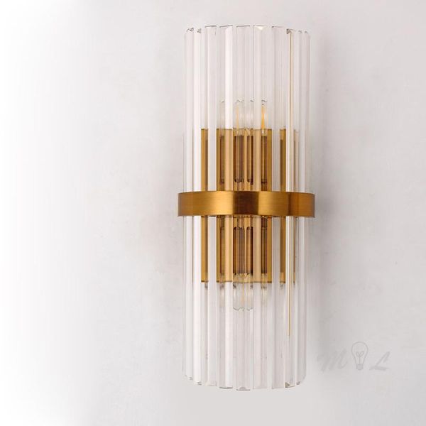 

wall lamp glass led light + luxury gold mirror accessory living room bedroom home decoration bulb