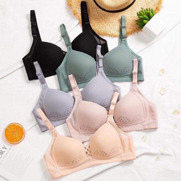 

bras women lingerie seamless wire solid soft sport brassiere intimates, Red;black