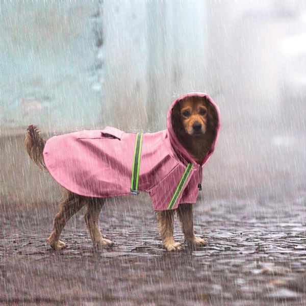 

dog apparel waterproof puppy pet raincoat coat jacket reflective rain gear clothes for small medium large dogs labrador 4 colors