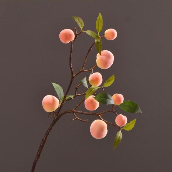 

party decoration ornaments artificial flowers decorations 4 head pomegranate high-grade settlements plant for balconies plastic peach