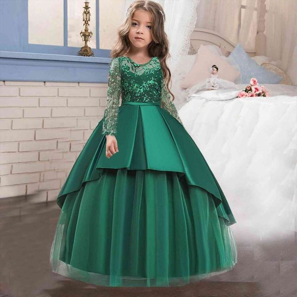 

summer 4 14 year girl dresses teens party christmas for children wedding flower kids clothes princess pageant long vestidos, Red;yellow