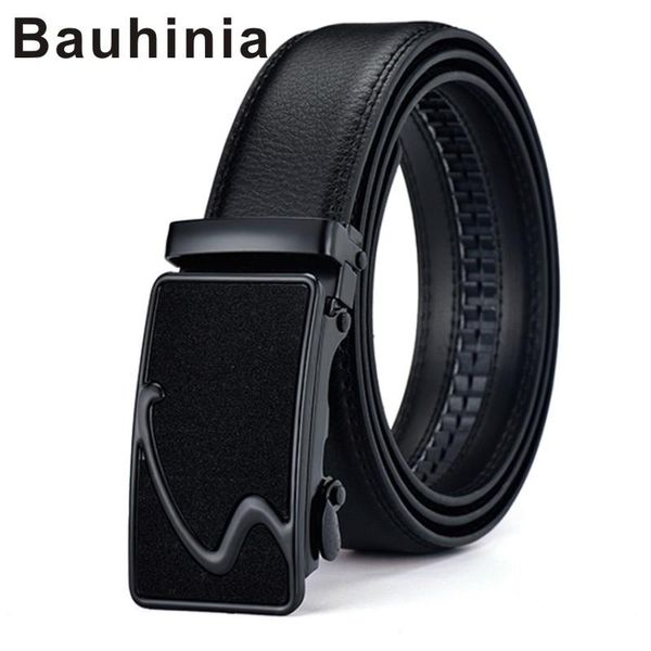

belts bauhinia brand men's alloy gypsophila automatic buckle two-layer cowhide leather durable business casual belt, Black;brown
