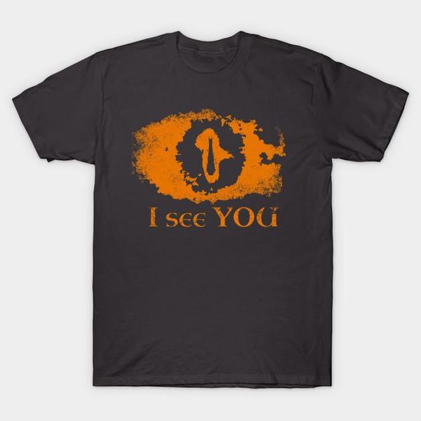 

men's t-shirts printed men t shirt cotton tshirt o-neck short-sleeve style sauron can see everything lotr women t-shirt, White;black