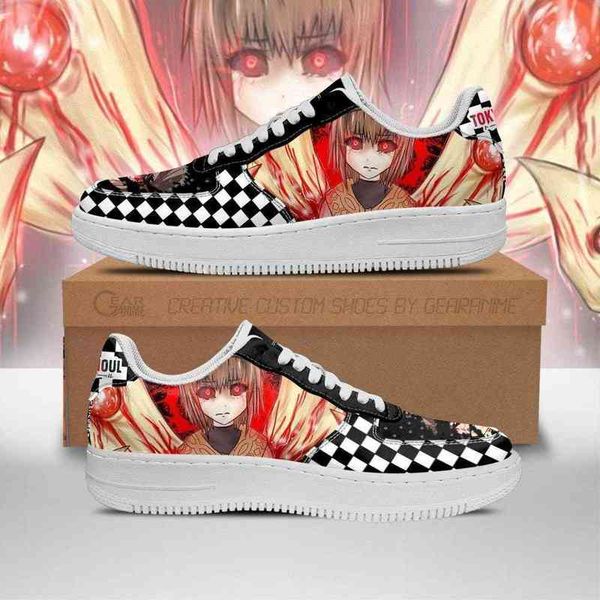 

diy anime shoes tokyo ghoul hinami sneakers custom checkerboard casual running sport walking lightweight tennis, Black