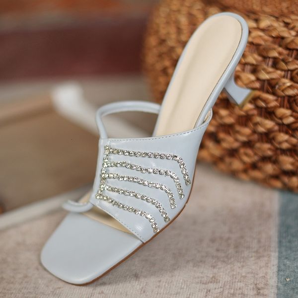 

slippers women's shoes women's natural leather 22-25cm custom design diamond womens all-match sandals 3 colour for women pe8g, Black