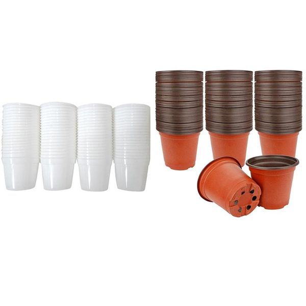 

planters & pots 80pcs flowers plants seedlings nursery 6.5x5.5cm with 130pcs 10cm plastic seed starting