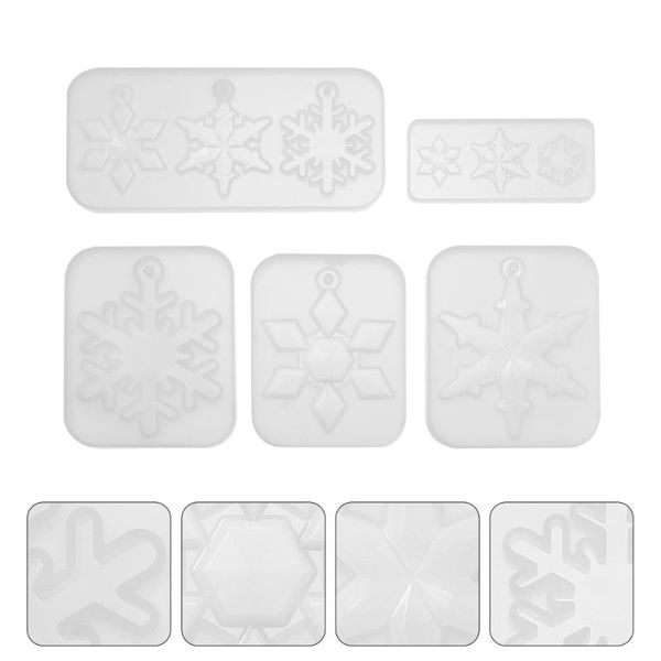 

craft tools 5pcs silicone snowflake mold diy crystal epoxy jewelry pendant