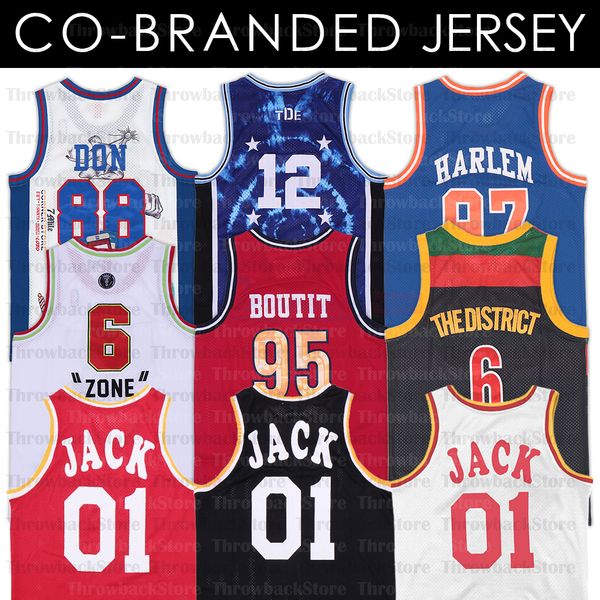 

rapper jersey 88 don no limit travis scott 01 jack the district harlem villanova co-branded jerseys, Black