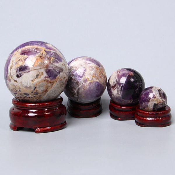 

genuine original amethysts sphere ball reiki handmade home decor stone hand massager purple table ornaments decoration other