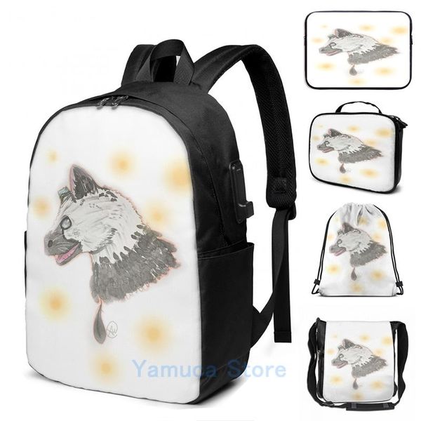 

backpack funny graphic print trico usb charge men school bags women bag travel laptop