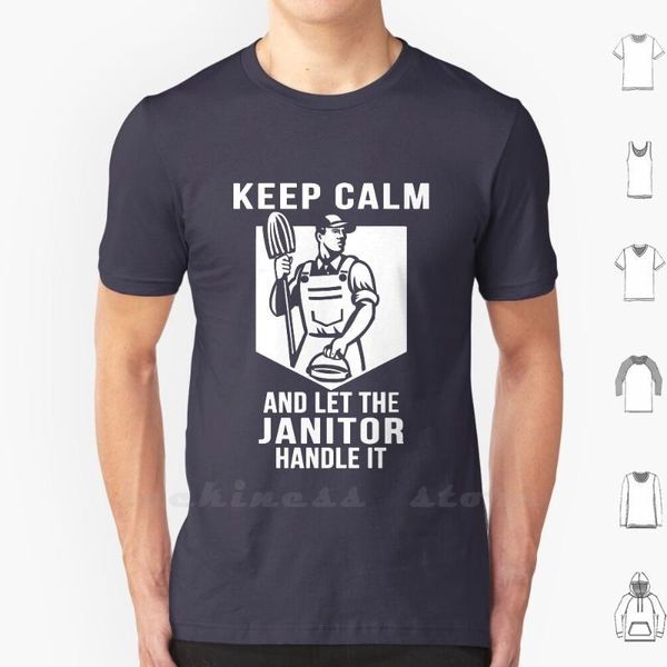 

men's t-shirts cleaning specialist occupation gift for janitor t shirt print men women cotton cool tee funny custodian job, White;black