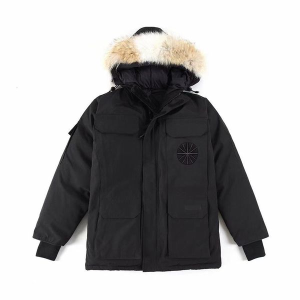 

mens coats man parkas embroidery print jacket women geometric downgradient solid warm clothes ins style winter, Black