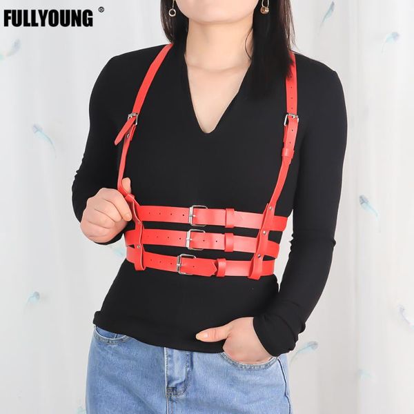 

belts fashion punk belt for women red multi-layer double shoulder straps personality dress accessories all-match, Black;brown