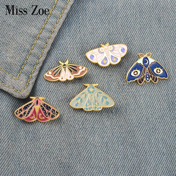 

color moth enamel pins art painting insects bag brooch lapel badge cartoon jewelry gift for kids friendsdio chan contact, Gray