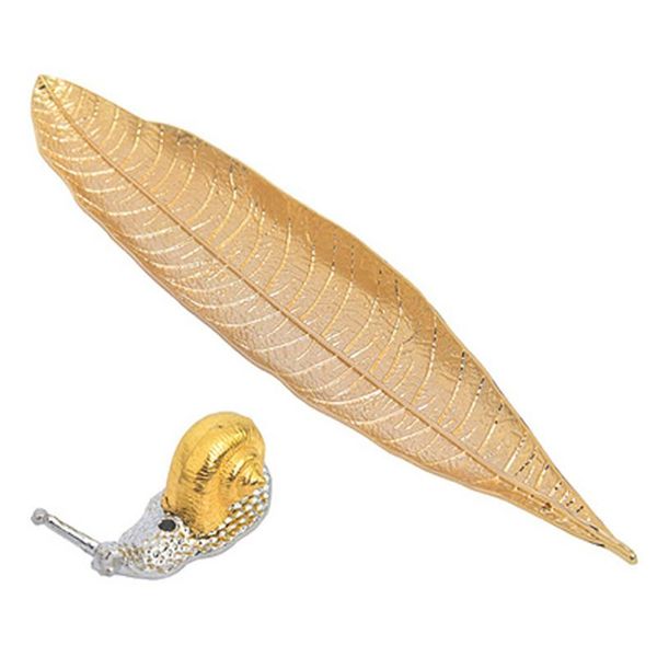 

incense holder set yoga modern meditation gift zinc alloy durable ornament snail burner deskhome office leaf ash tray fragrance lamps