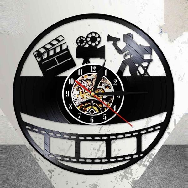 

wall clocks cinema laser cut longplay clock movie theater handicraft art filmstrip clappers video recorder night light lamp