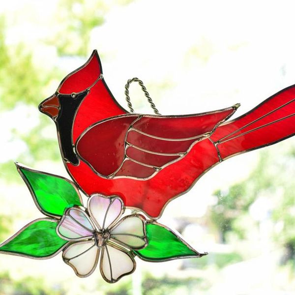 

25# colorful bird hanging home decor vintage window decoration family rainbow suncatchers yard garden pendant decorations