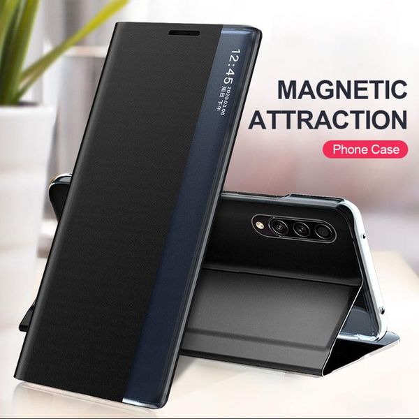 

smart leather flip case for huawei honor 9s 9c honer 10 lite 20 light 20s y5p y6p y7p 2021 stand book phone magnetic cover coque cell cases